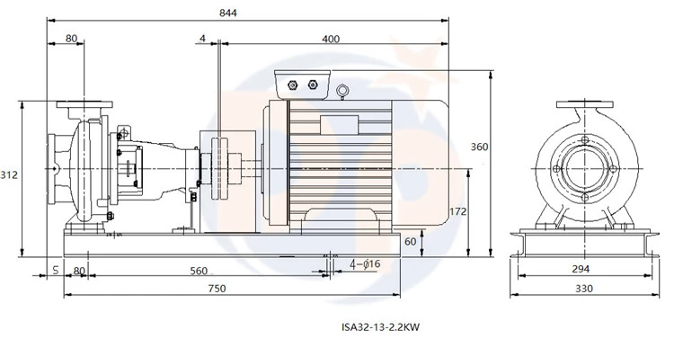 ISA32-13 horizontal end suction centrifugal clear water pump high head for coal mine